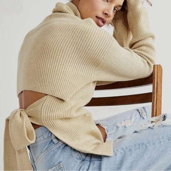 Free People | FP Beach | Tie Back Turtleneck Sweater | NWT! - Picture 1 of 7